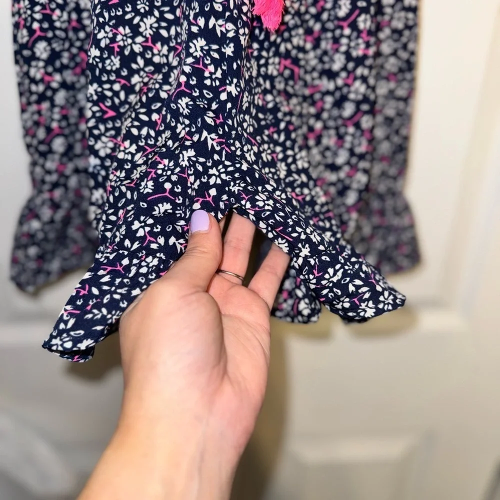 Japna Blue and Pink Patterned Kids Romper